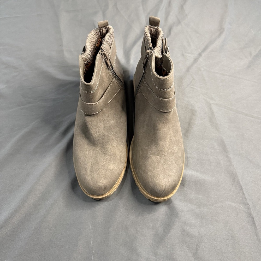Wonder Nation‎ Sweater Knit Boots Youth Girls  Size 4 Gray Side Zip Buckle
